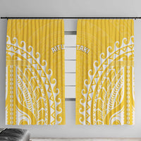 Cook Islands Aitutaki Window Curtain Polynesian Tribal Tattoo LT05 With Hooks Yellow - Polynesian Pride