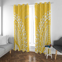 Cook Islands Aitutaki Window Curtain Polynesian Tribal Tattoo LT05 With Grommets Yellow - Polynesian Pride