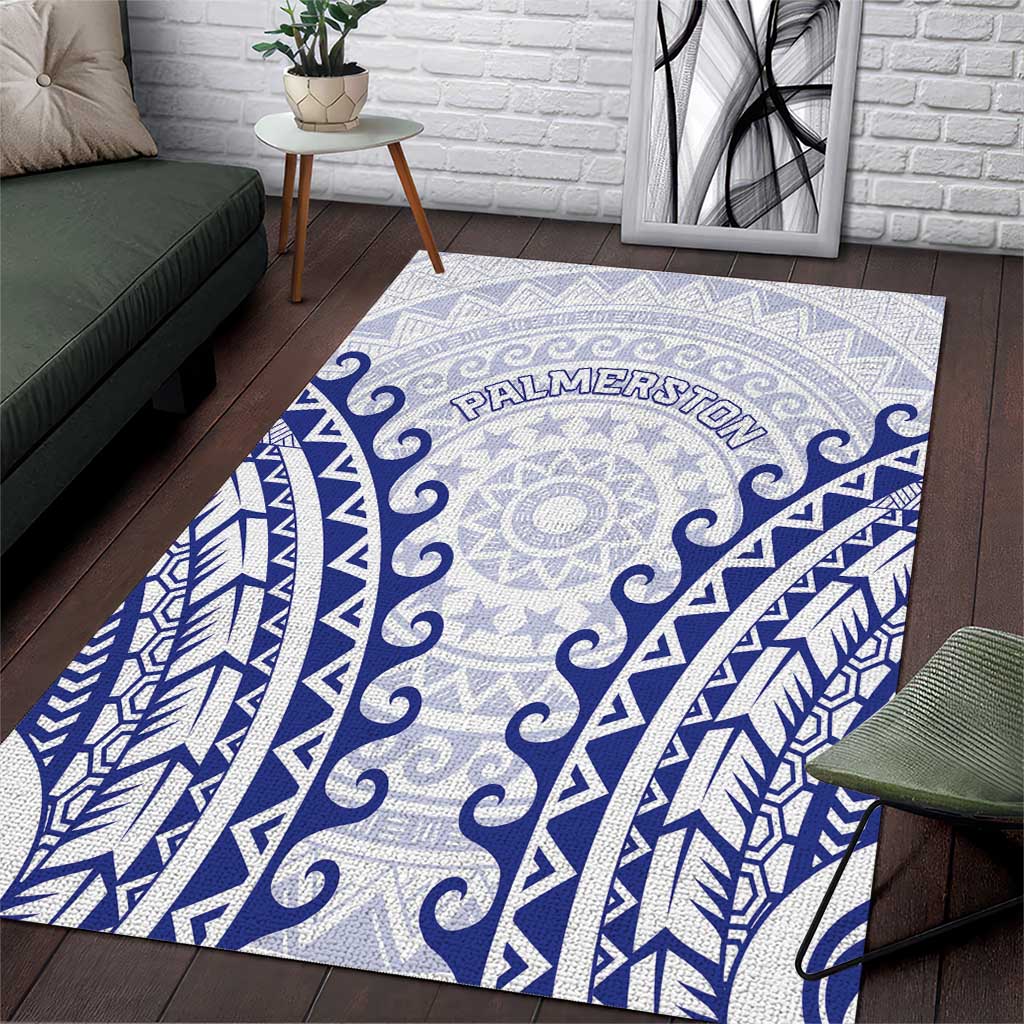 Cook Islands Palmerston Area Rug Polynesian Tribal Tattoo LT05 Navy - Polynesian Pride