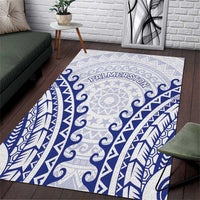 Cook Islands Palmerston Area Rug Polynesian Tribal Tattoo LT05 Navy - Polynesian Pride