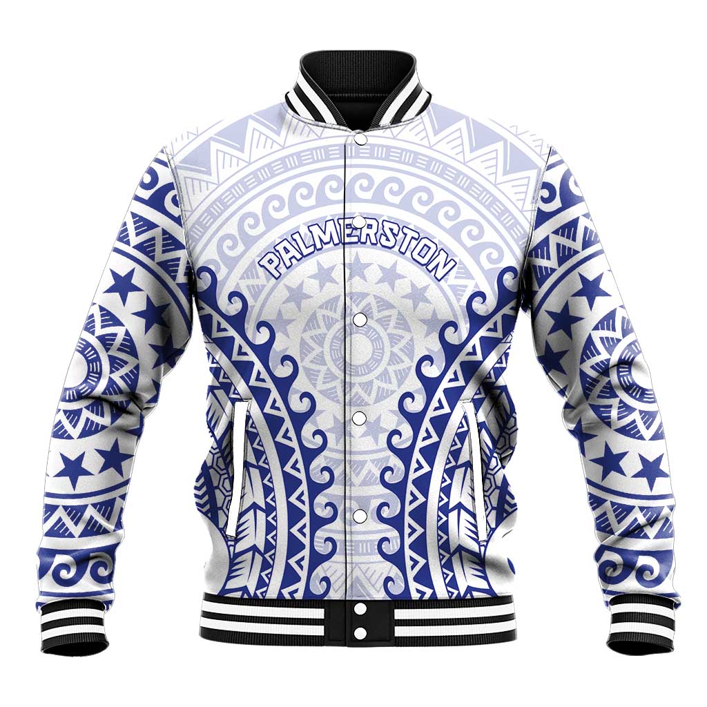 Custom Cook Islands Palmerston Baseball Jacket Polynesian Tribal Tattoo LT05 Unisex Navy - Polynesian Pride