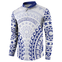 Custom Cook Islands Palmerston Button Sweatshirt Polynesian Tribal Tattoo LT05 - Polynesian Pride
