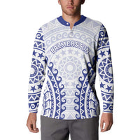 Custom Cook Islands Palmerston Button Sweatshirt Polynesian Tribal Tattoo LT05 - Polynesian Pride