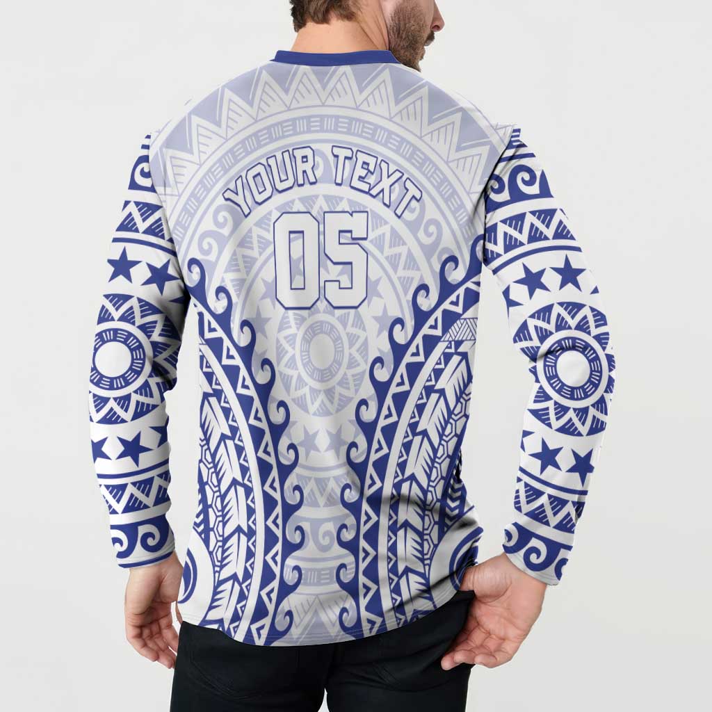 Custom Cook Islands Palmerston Button Sweatshirt Polynesian Tribal Tattoo LT05 - Polynesian Pride