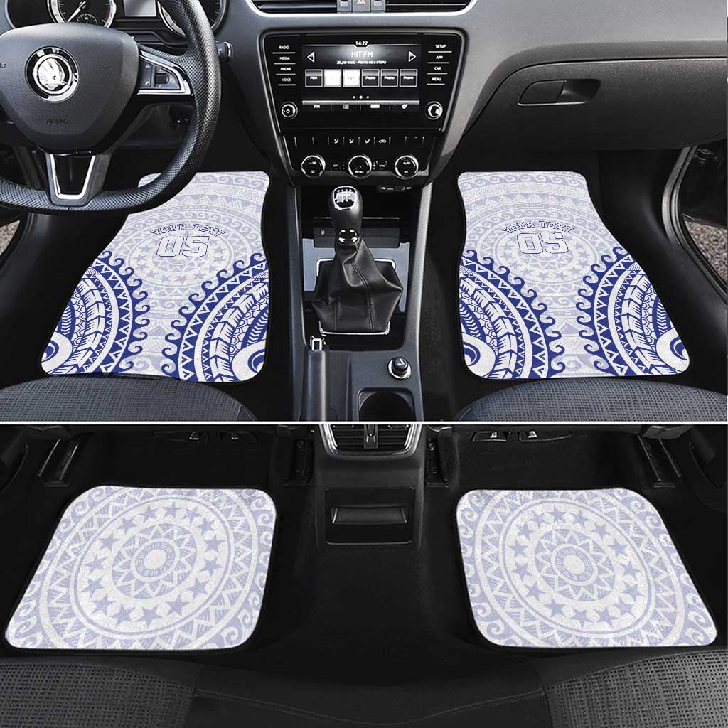 Custom Cook Islands Palmerston Car Mats Polynesian Tribal Tattoo LT05 Set 4pcs Navy - Polynesian Pride