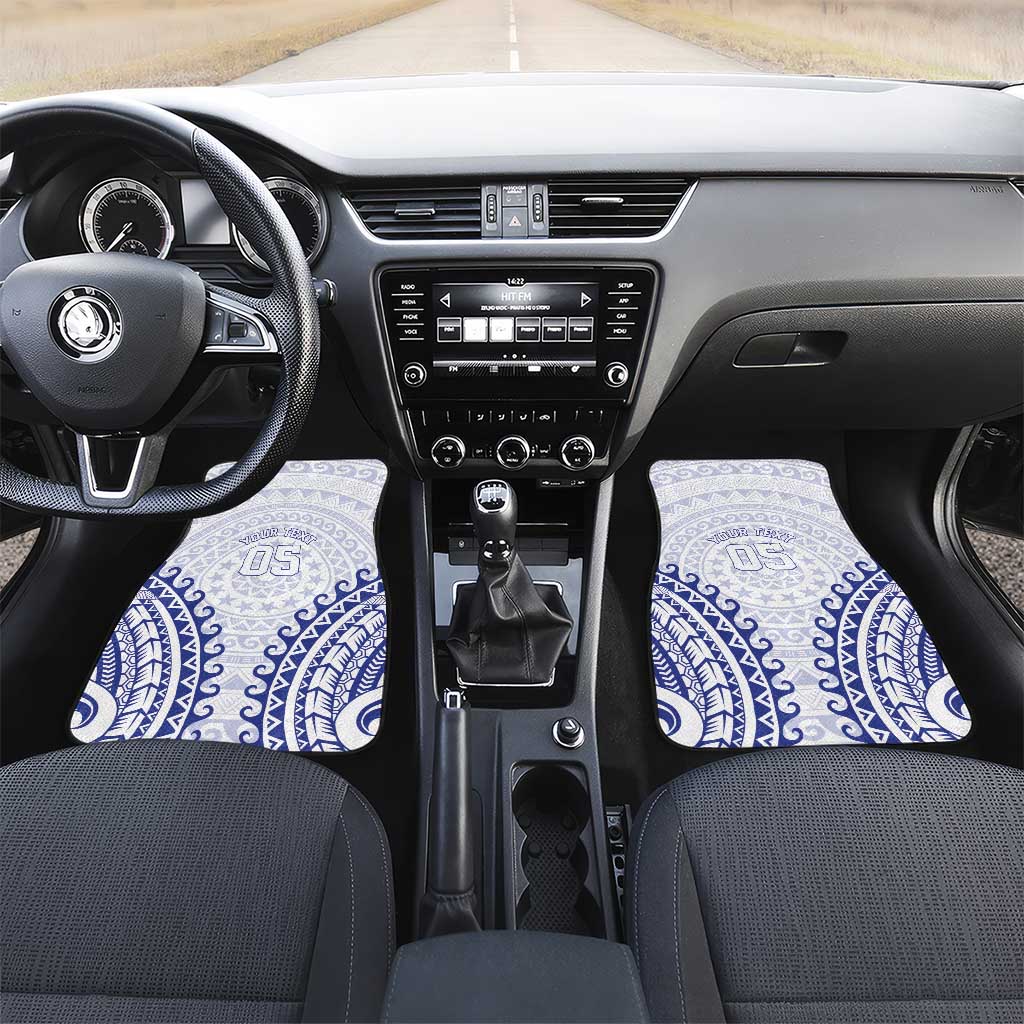 Custom Cook Islands Palmerston Car Mats Polynesian Tribal Tattoo LT05 Set 2pcs - Front Navy - Polynesian Pride
