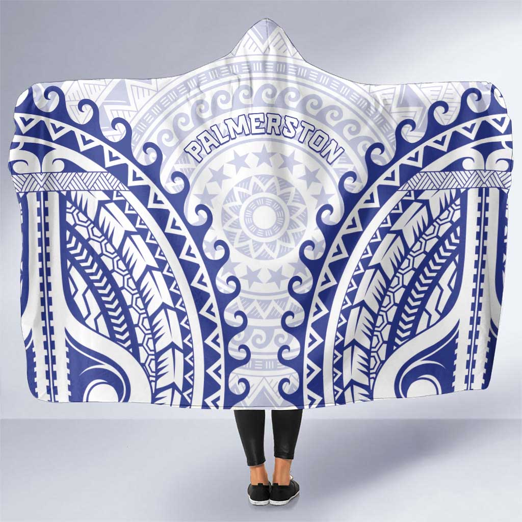 Cook Islands Palmerston Hooded Blanket Polynesian Tribal Tattoo LT05 One Size Navy - Polynesian Pride
