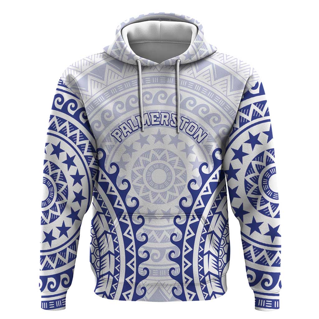 Custom Cook Islands Palmerston Hoodie Polynesian Tribal Tattoo LT05 Pullover Hoodie Navy - Polynesian Pride
