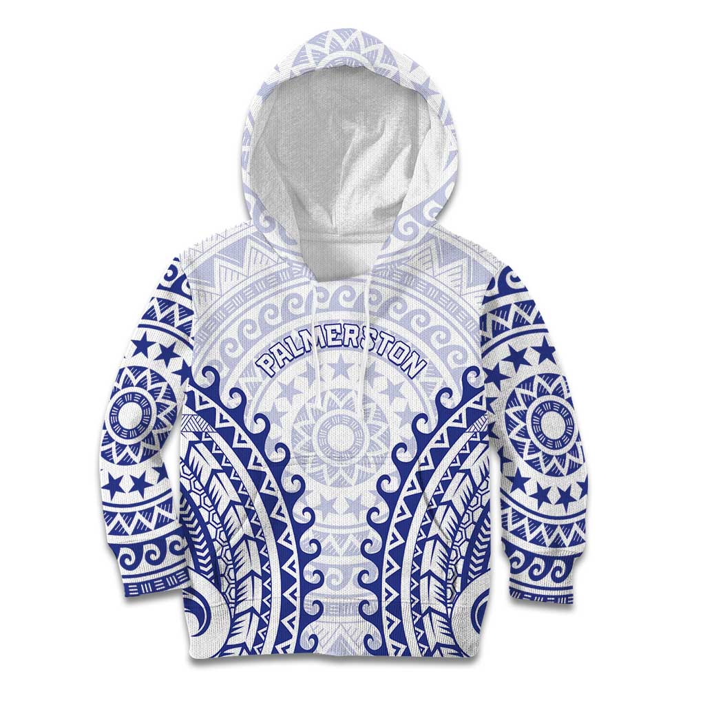 Custom Cook Islands Palmerston Kid Hoodie Polynesian Tribal Tattoo LT05 Hoodie Navy - Polynesian Pride