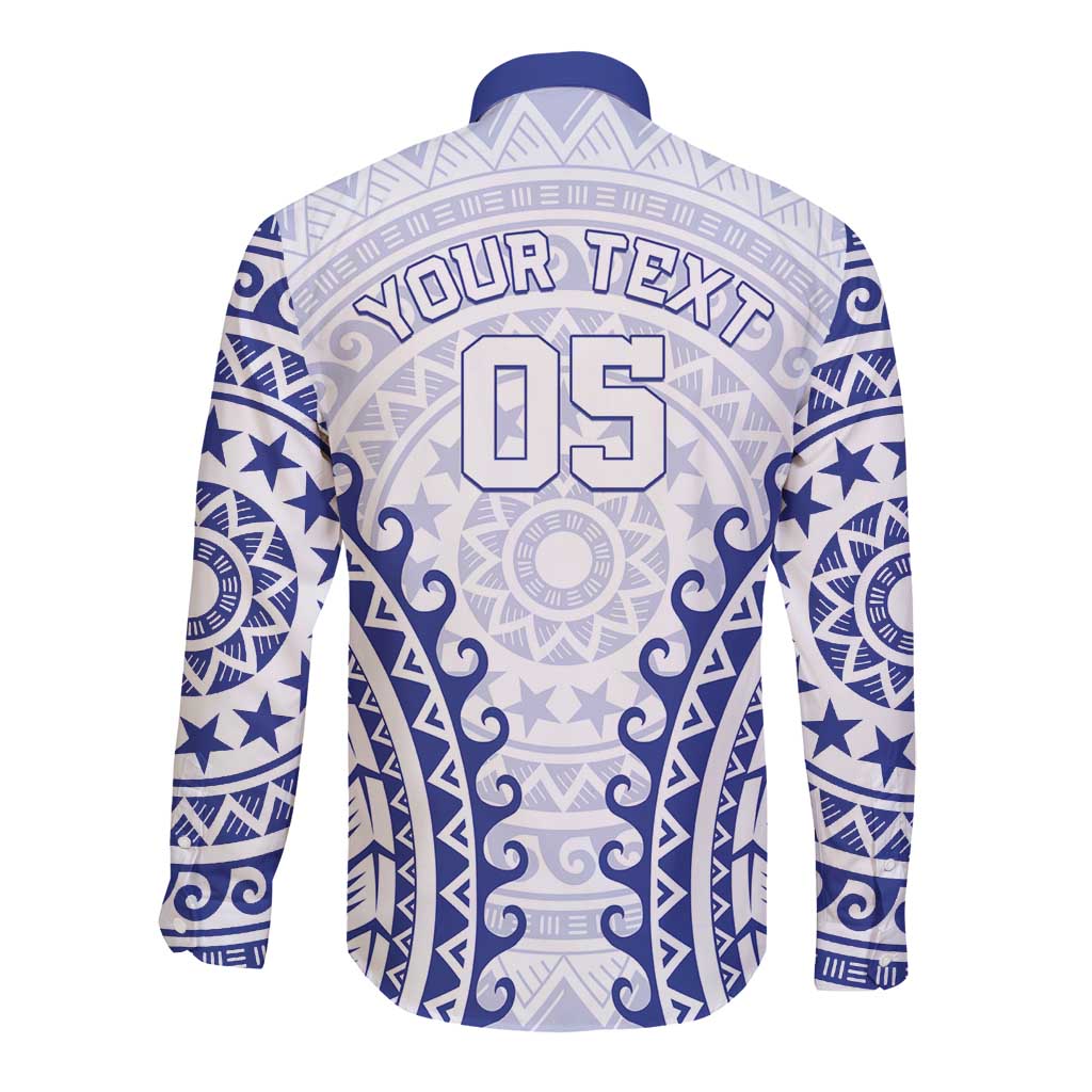 Custom Cook Islands Palmerston Long Sleeve Button Shirt Polynesian Tribal Tattoo LT05 - Polynesian Pride