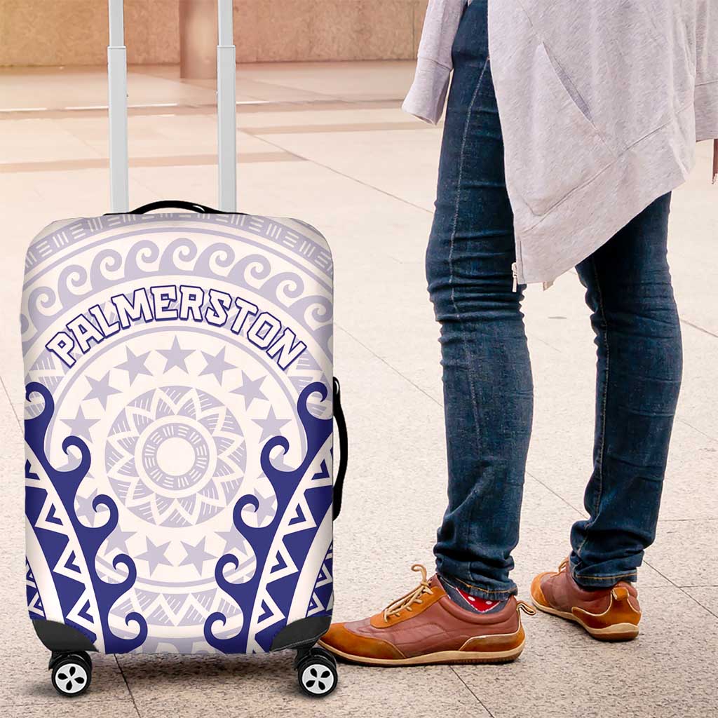 Cook Islands Palmerston Luggage Cover Polynesian Tribal Tattoo LT05 Navy - Polynesian Pride