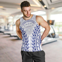 Custom Cook Islands Palmerston Men Tank Top Polynesian Tribal Tattoo LT05 Navy - Polynesian Pride