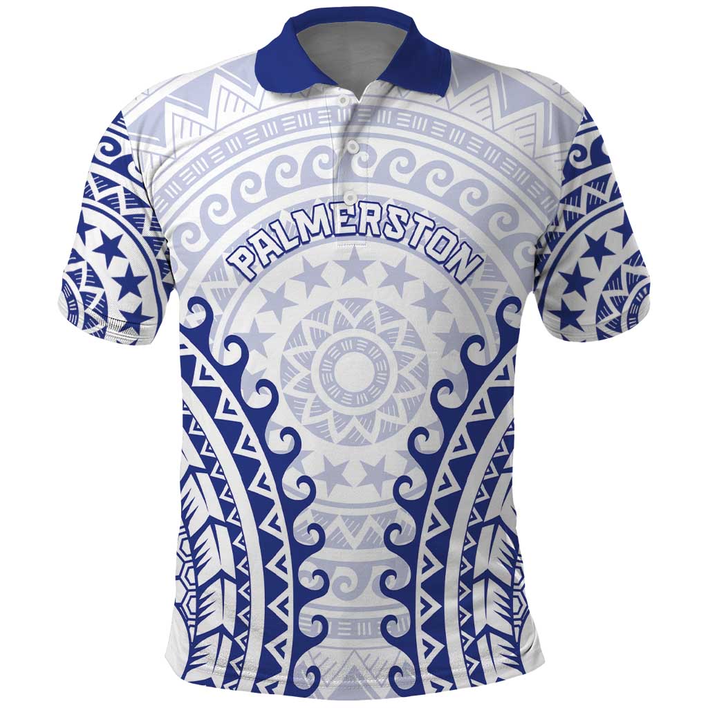 Custom Cook Islands Palmerston Polo Shirt Polynesian Tribal Tattoo LT05 Navy - Polynesian Pride