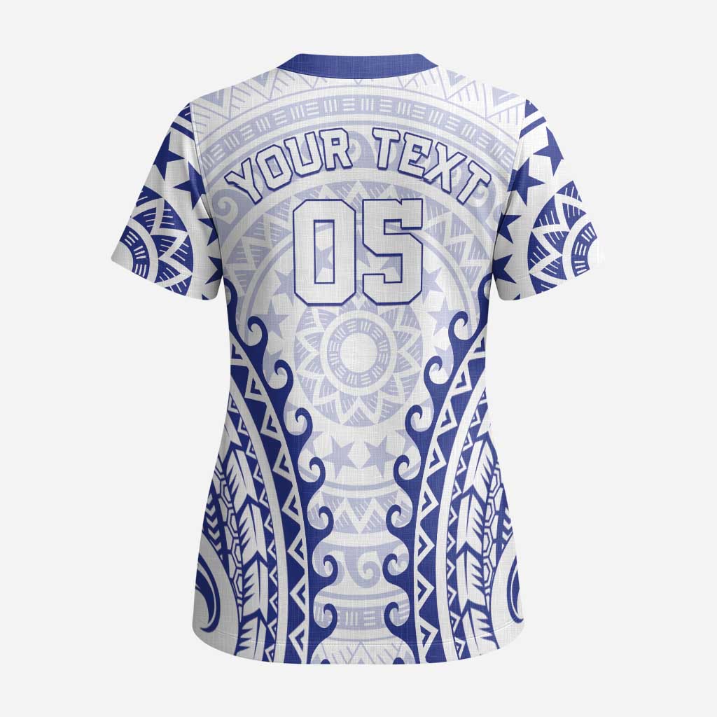 Custom Cook Islands Palmerston Scrub Top Polynesian Tribal Tattoo LT05 - Polynesian Pride