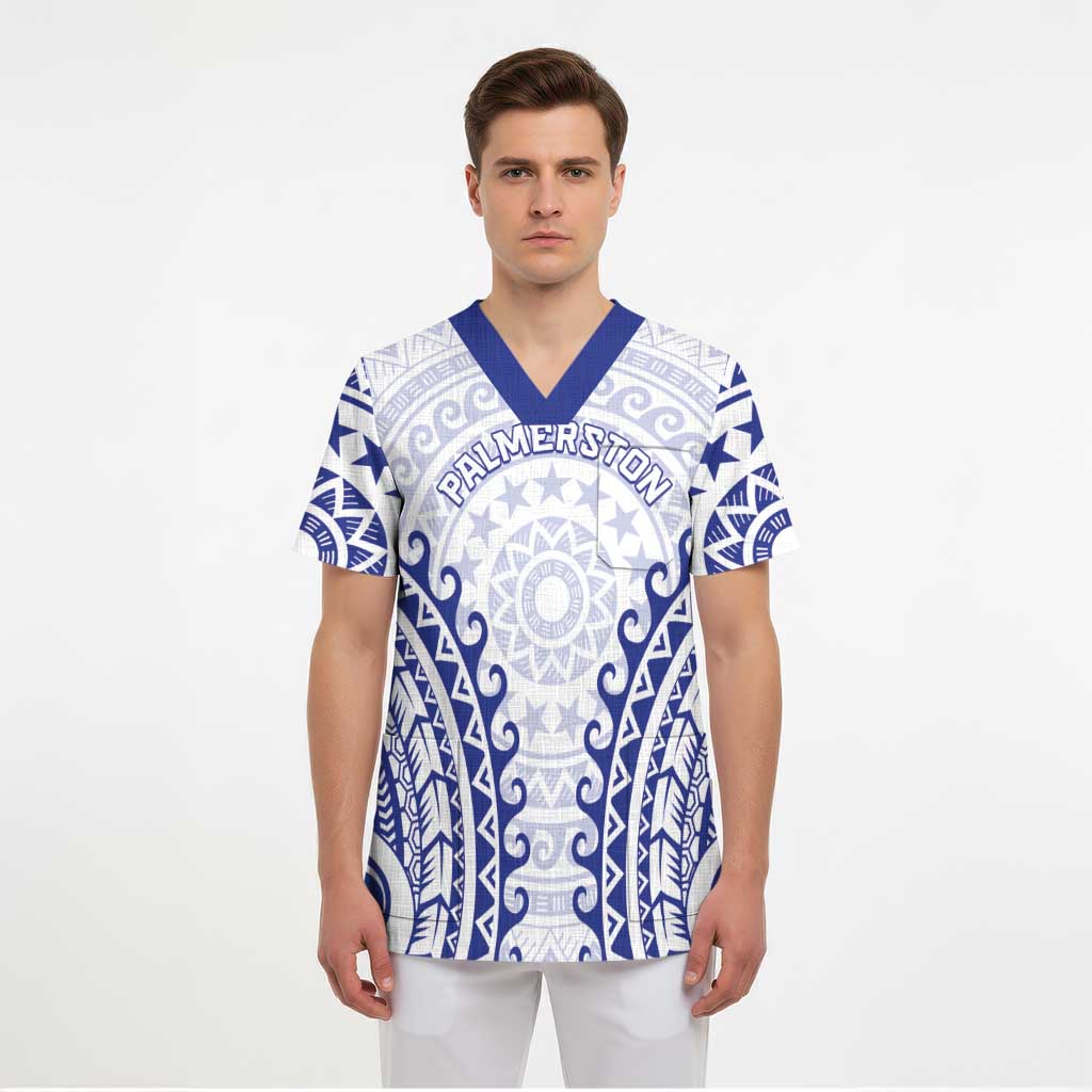 Custom Cook Islands Palmerston Scrub Top Polynesian Tribal Tattoo LT05 - Polynesian Pride
