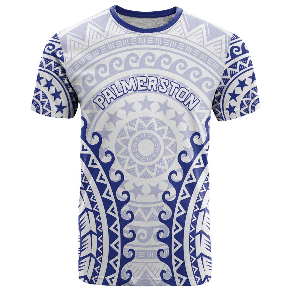 Custom Cook Islands Palmerston T Shirt Polynesian Tribal Tattoo LT05 Navy - Polynesian Pride