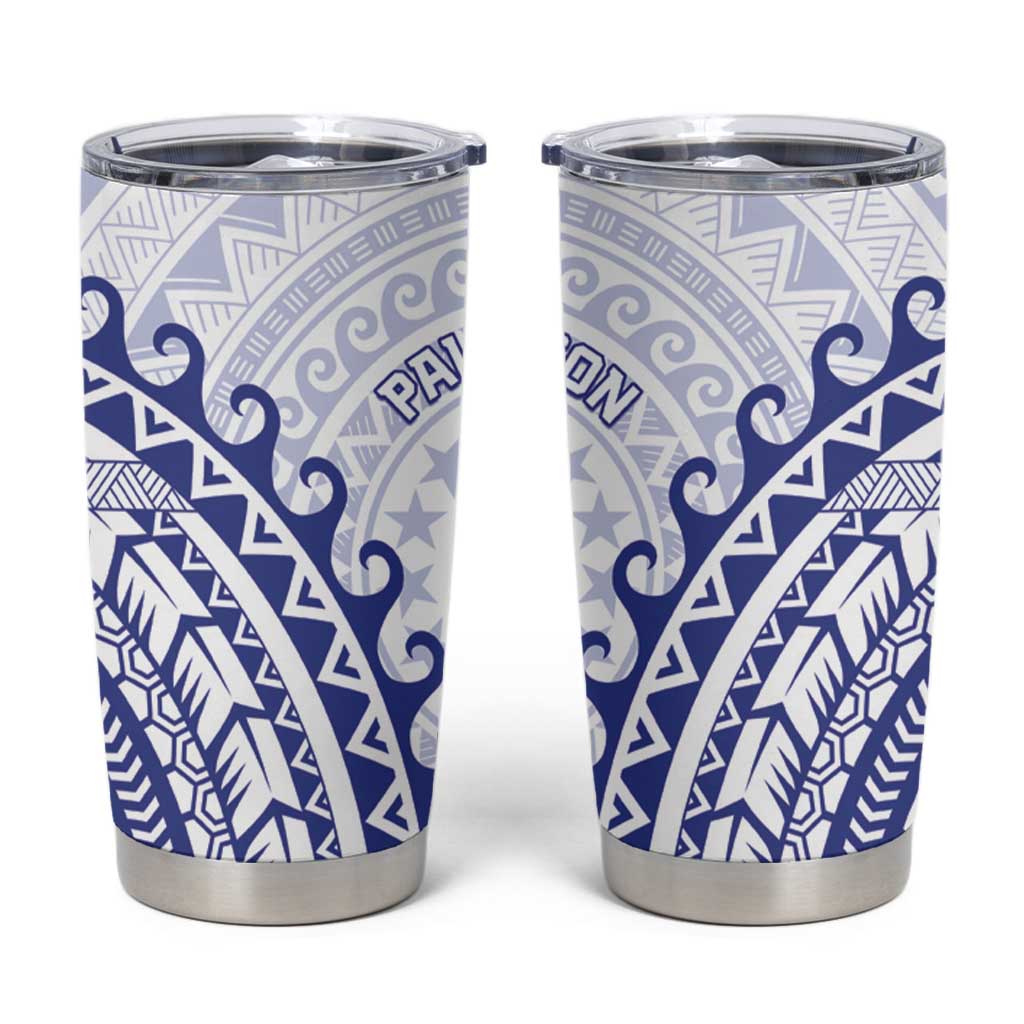 Cook Islands Palmerston Tumbler Cup Polynesian Tribal Tattoo LT05 Navy - Polynesian Pride