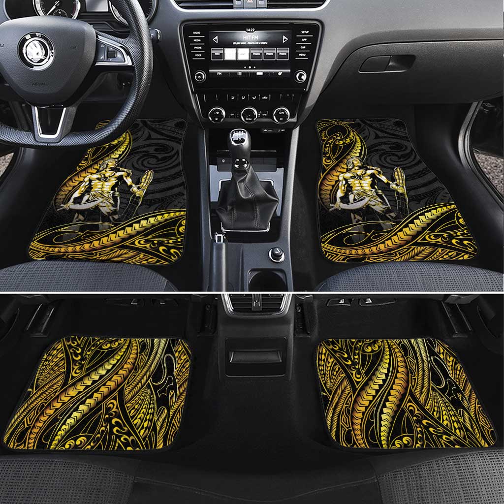 Filipinos Lapu Lapu Hero Car Mats Gold Polynesian Tribal Tattoo LT05 Set 4pcs Gold - Polynesian Pride