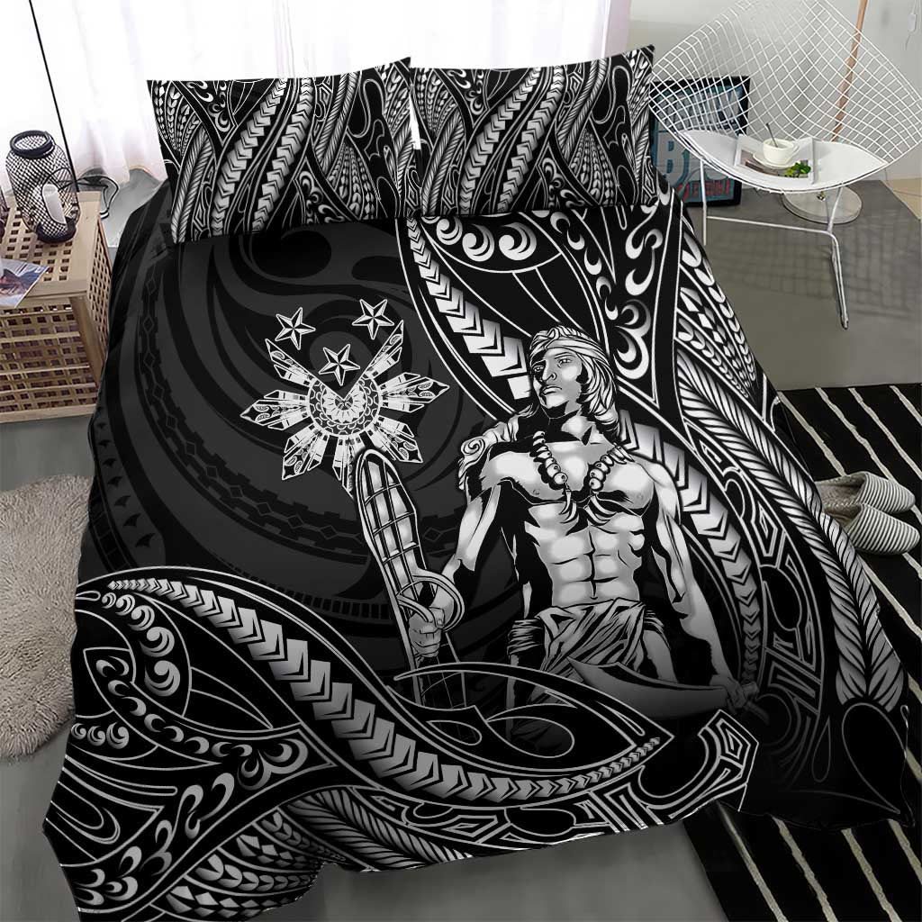 Filipinos Lapu Lapu Hero Bedding Set Black Polynesian Tribal Tattoo LT05 - Polynesian Pride