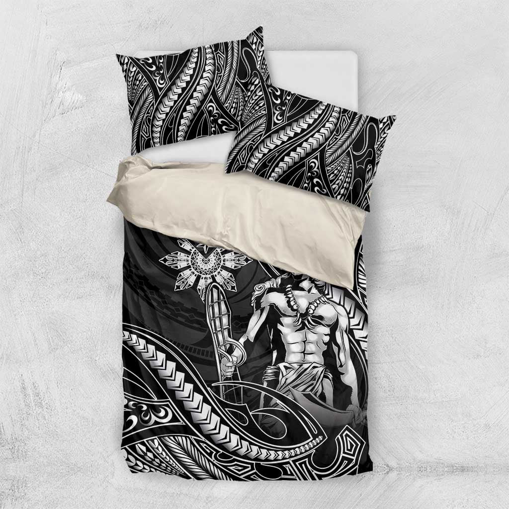 Filipinos Lapu Lapu Hero Bedding Set Black Polynesian Tribal Tattoo LT05 US Twin 172cm x 218cm Black - Polynesian Pride