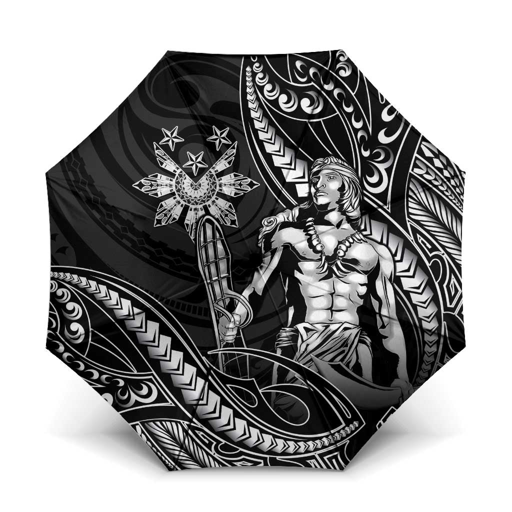Filipinos Lapu Lapu Hero Umbrella Black Polynesian Tribal Tattoo LT05 One Size Folded 11.42 inch Opened Diameter 37.4 inch Black - Polynesian Pride