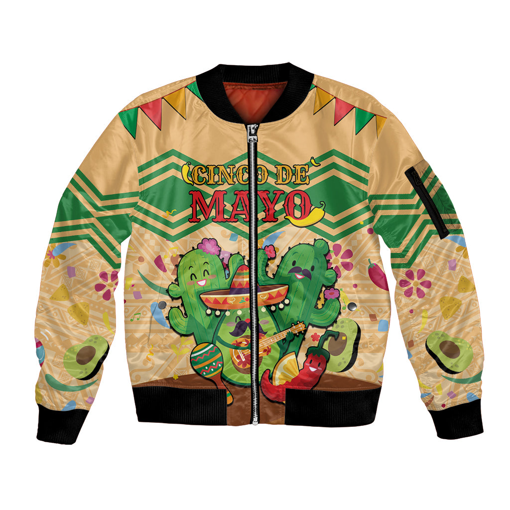 Personalised Hawaii Cinco De Mayo Sleeve Zip Bomber Jacket Funny Style LT05 Unisex Brown - Polynesian Pride