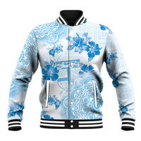 Happy Fiji Girmit Day Baseball Jacket Fijian Tapa With Mandala Pattern LT05 Unisex Blue - Polynesian Pride