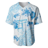 Happy Fiji Girmit Day Baseball Jersey Fijian Tapa With Mandala Pattern LT05 Blue - Polynesian Pride