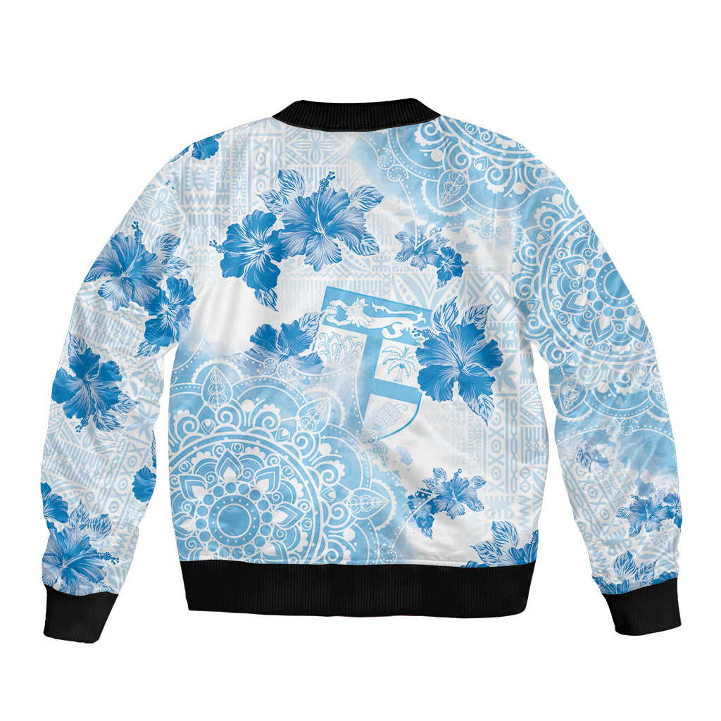 Happy Fiji Girmit Day Bomber Jacket Fijian Tapa With Mandala Pattern LT05 - Polynesian Pride
