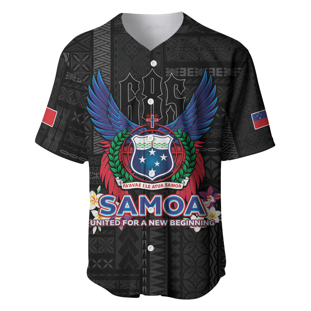Samoa 64th Independence Anniversary Baseball Jersey LT05 Black - Polynesian Pride