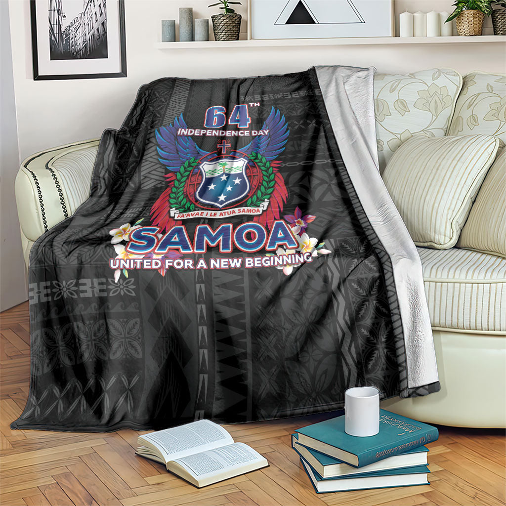 Samoa 64th Independence Anniversary Blanket LT05 Black - Polynesian Pride