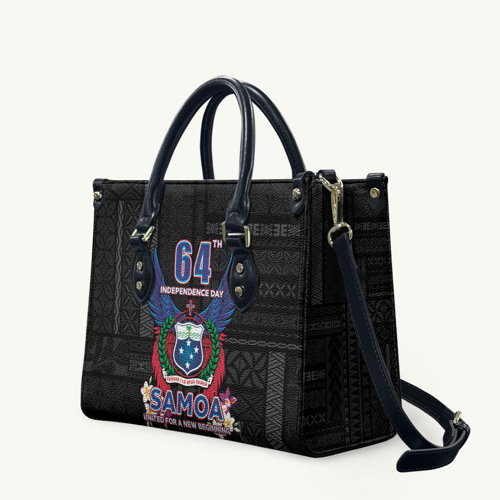 Samoa 64th Independence Anniversary Leather Bag LT05 Black - Polynesian Pride