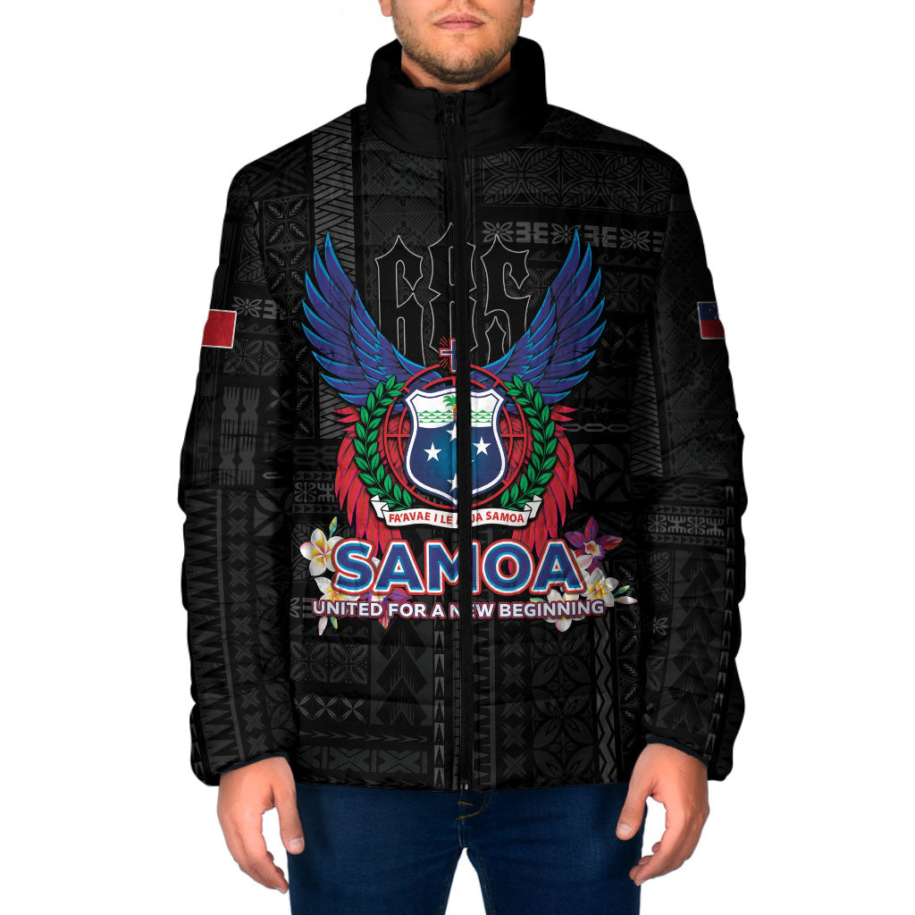 Samoa 64th Independence Anniversary Padded Jacket LT05 Men Black - Polynesian Pride