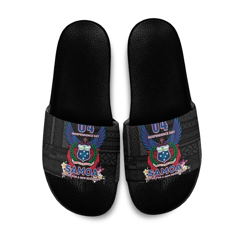 Samoa 64th Independence Anniversary Slide Sandals LT05 Black - Polynesian Pride