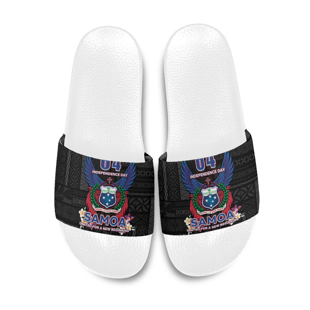 Samoa 64th Independence Anniversary Slide Sandals LT05 Black - Polynesian Pride