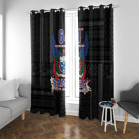Samoa 64th Independence Anniversary Window Curtain LT05 With Grommets Black - Polynesian Pride