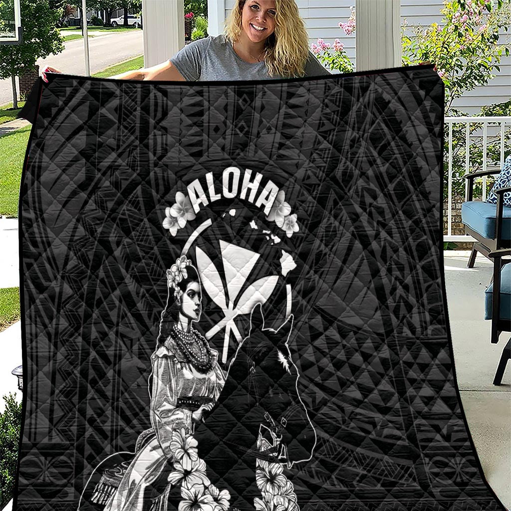 Hawaii King Kamehameha Day Parade Quilt With Pa'u Riders Plumeria Kakau Tribal Pattern