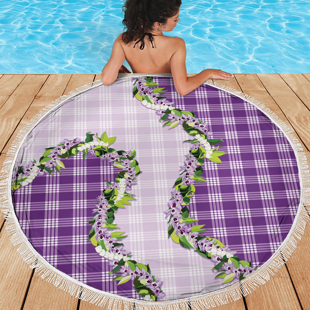 Violet Hawaii Palaka Beach Blanket Maile Pikake Honohono Orchid Lei LT05 - Polynesian Pride
