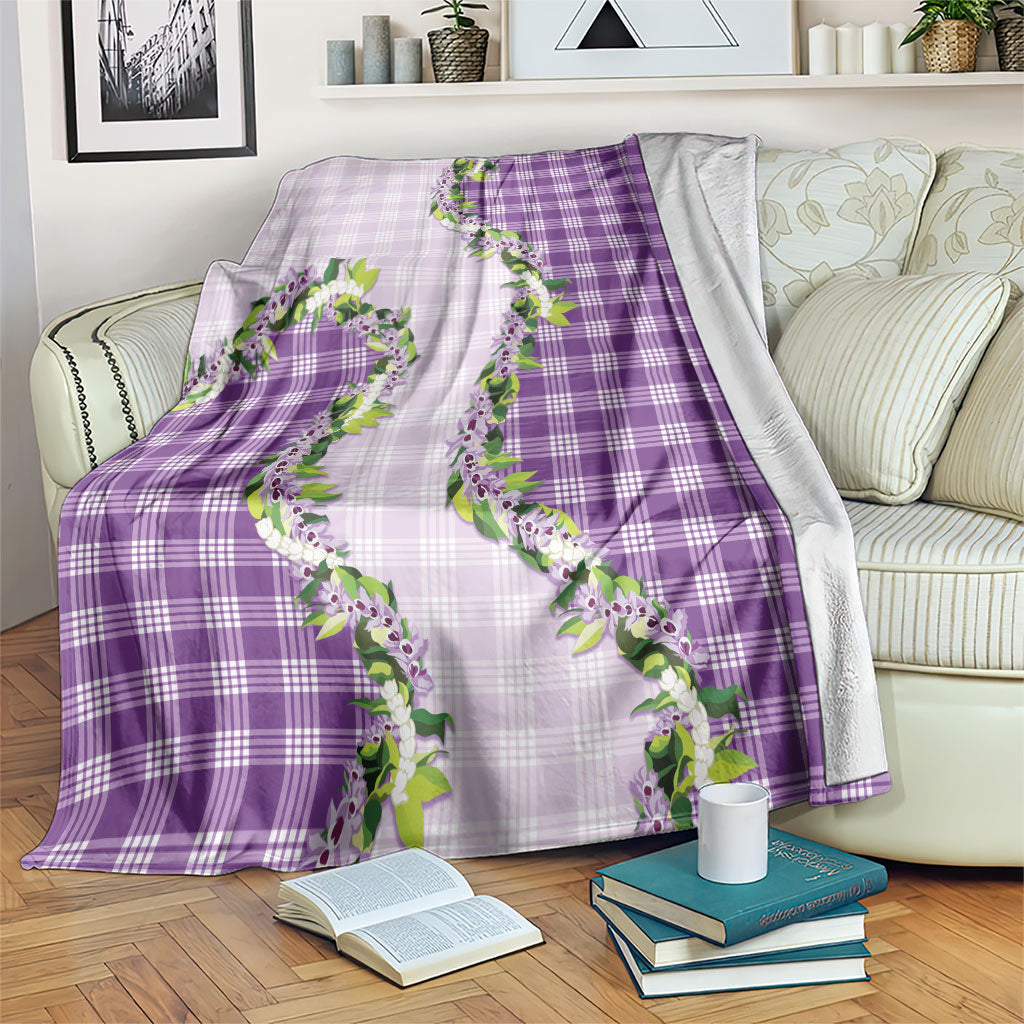 Violet Hawaii Palaka Blanket Maile Pikake Honohono Orchid Lei LT05 Violet - Polynesian Pride