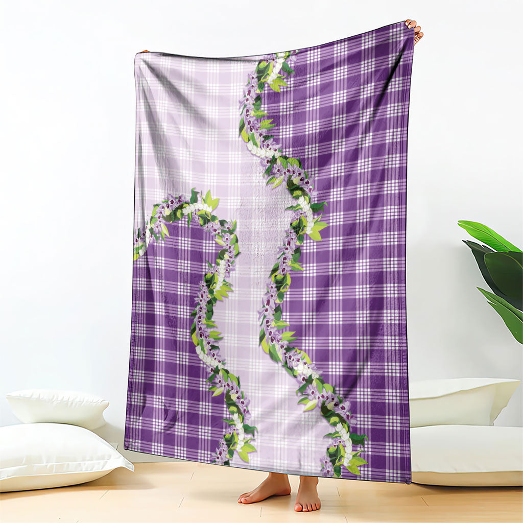 Violet Hawaii Palaka Blanket Maile Pikake Honohono Orchid Lei LT05 - Polynesian Pride