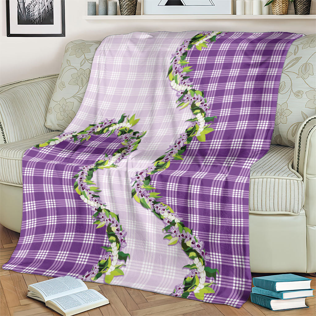 Violet Hawaii Palaka Blanket Maile Pikake Honohono Orchid Lei LT05 - Polynesian Pride
