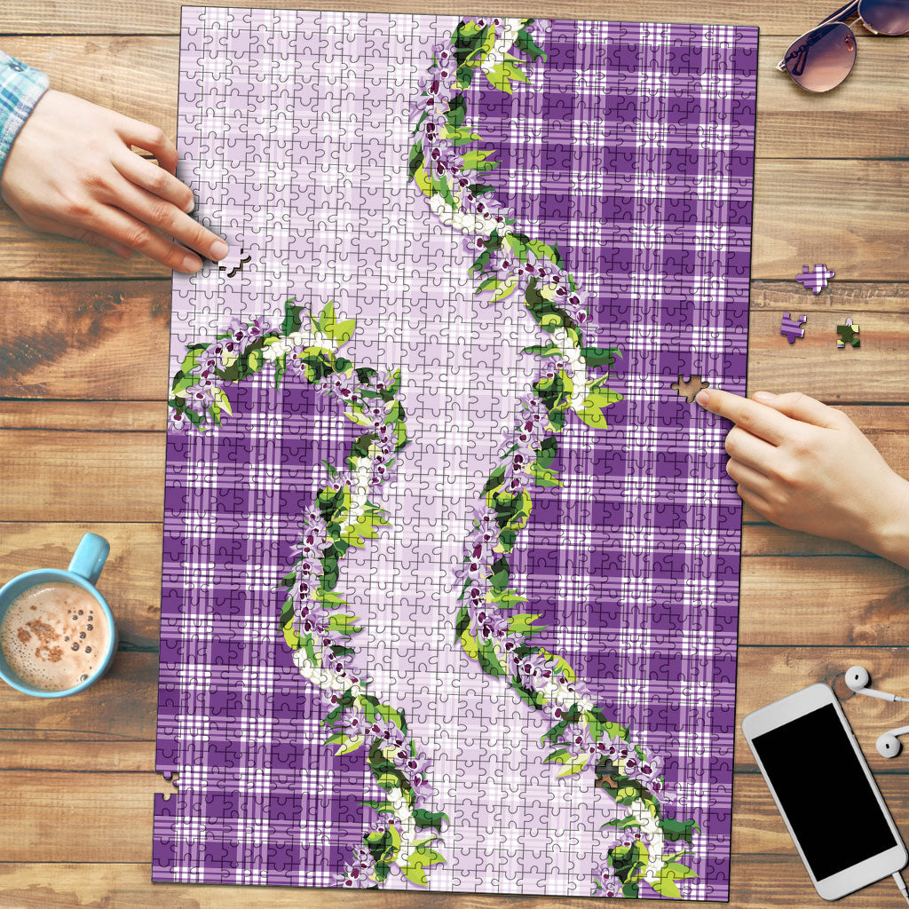 Violet Hawaii Palaka Puzzle Maile Pikake Honohono Orchid Lei LT05 Violet - Polynesian Pride