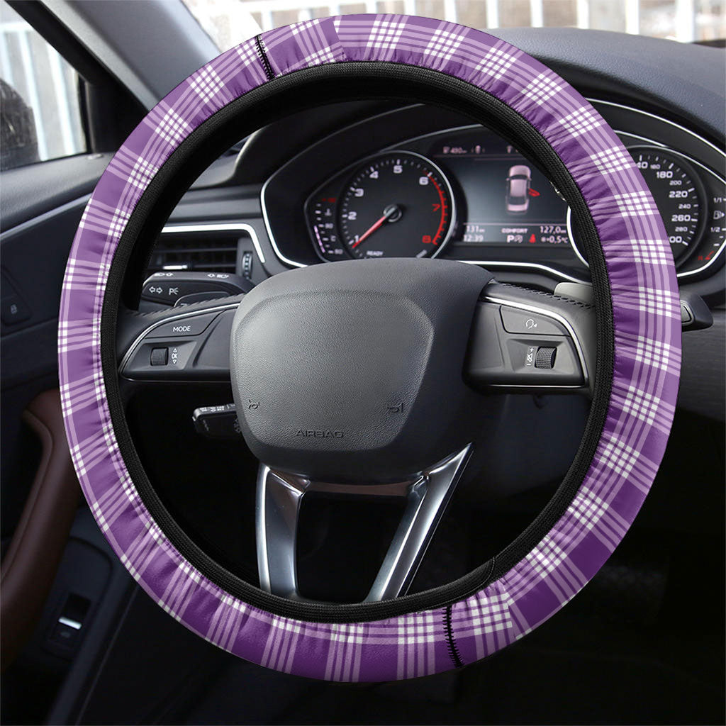 Violet Hawaii Palaka Steering Wheel Cover Maile Pikake Honohono Orchid Lei LT05 - Polynesian Pride