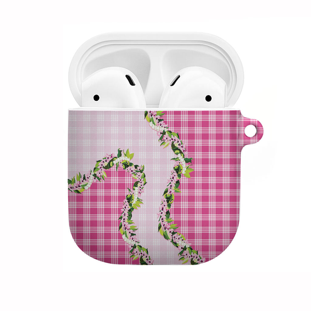Pink Hawaii Palaka AirPods Case Maile Pikake Honohono Orchid Lei LT05 Pink - Polynesian Pride