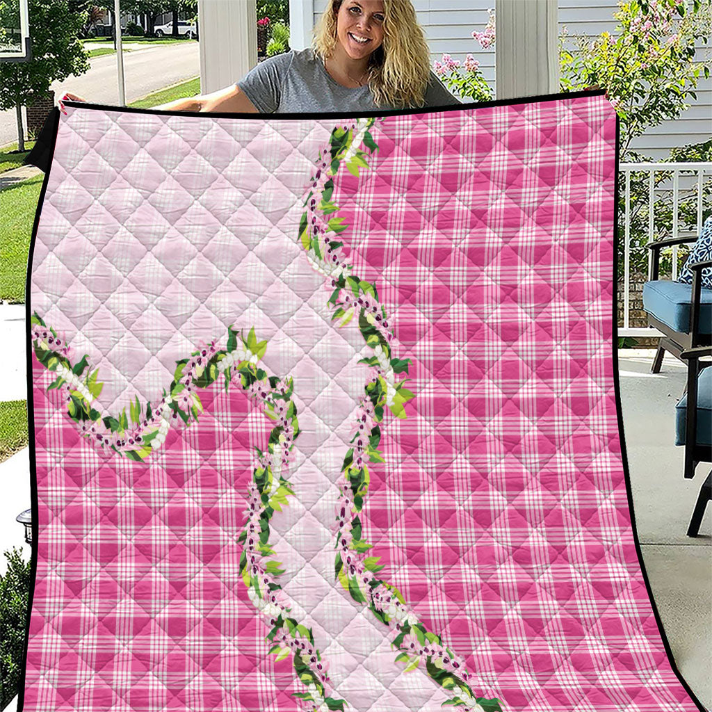 Pink Hawaii Palaka Quilt Maile Pikake Honohono Orchid Lei LT05 Pink - Polynesian Pride