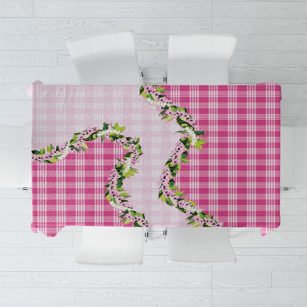 Pink Hawaii Palaka Tablecloth Maile Pikake Honohono Orchid Lei LT05 Pink - Polynesian Pride