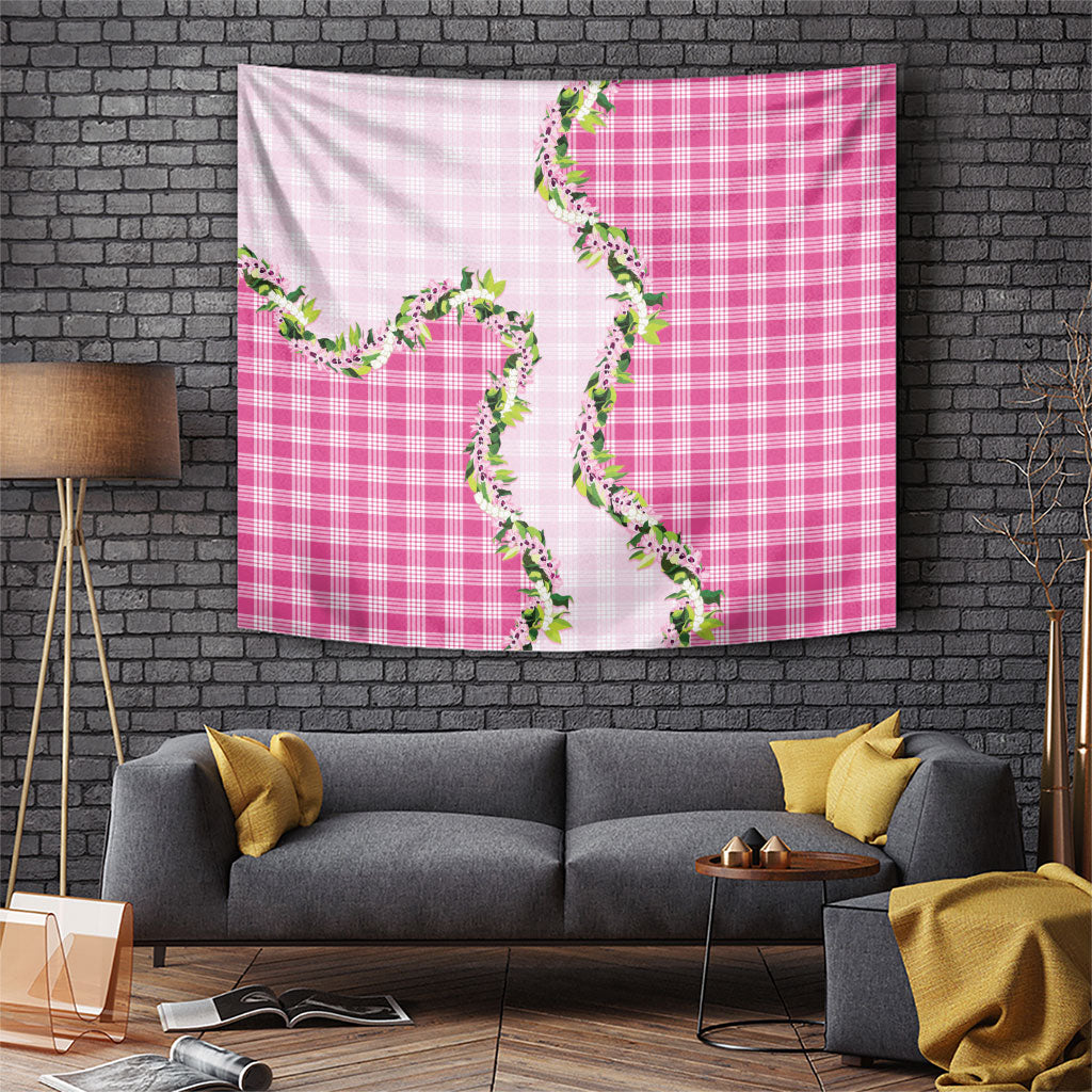Pink Hawaii Palaka Tapestry Maile Pikake Honohono Orchid Lei LT05 Pink - Polynesian Pride