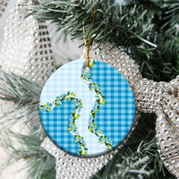Blue Hawaii Palaka Ceramic Ornament Maile Pikake Honohono Orchid Lei LT05 - Polynesian Pride