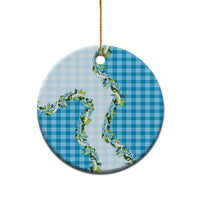 Blue Hawaii Palaka Ceramic Ornament Maile Pikake Honohono Orchid Lei LT05 - Polynesian Pride