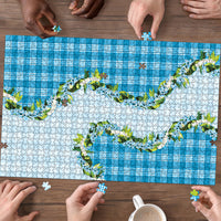 Blue Hawaii Palaka Puzzle Maile Pikake Honohono Orchid Lei LT05 - Polynesian Pride